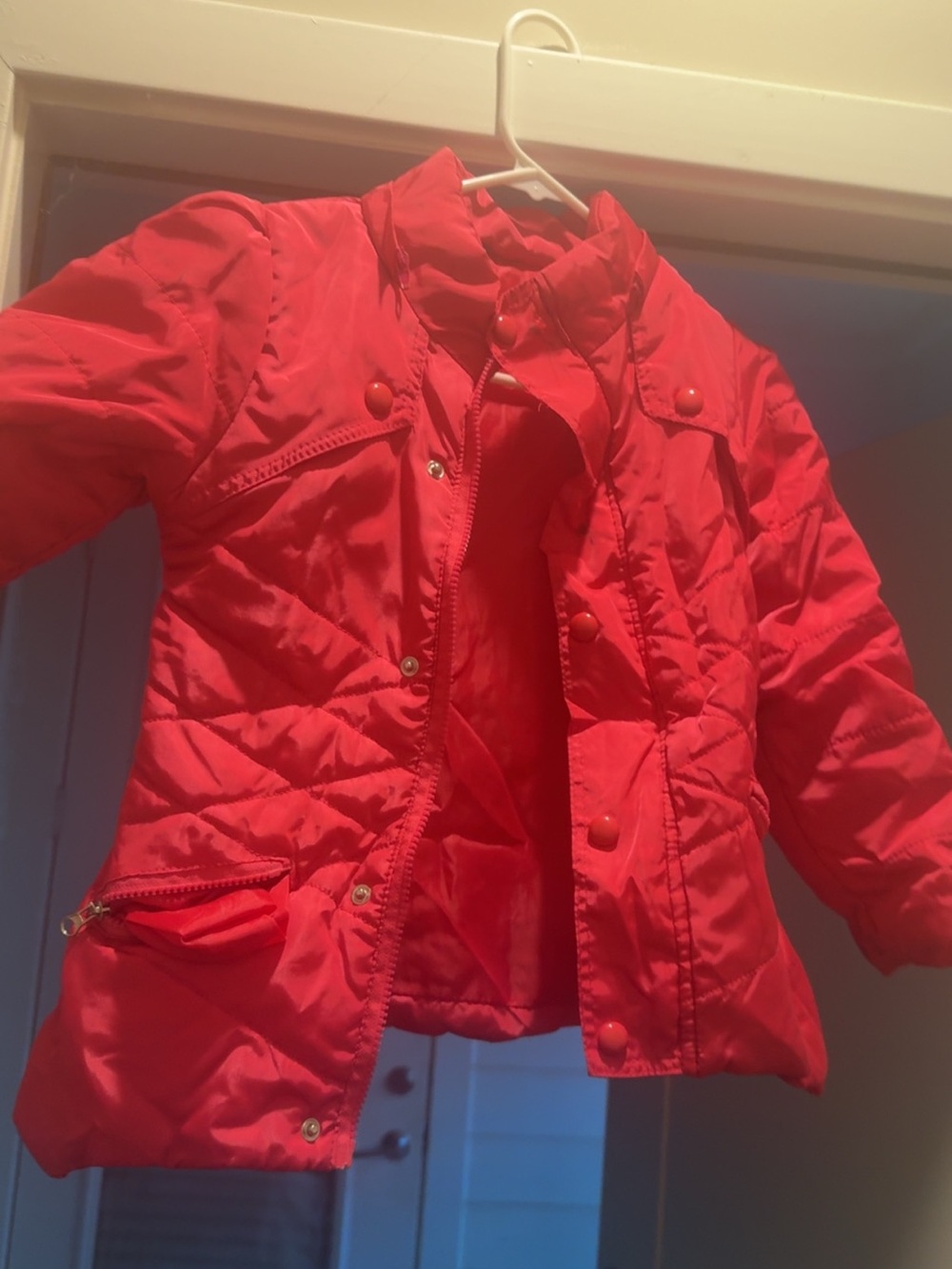 Kids Bright Red Quilted Winter Jacket